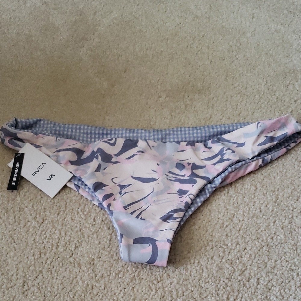 RVCA Pink and Gray Bikini Swimwear